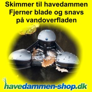 Overflade skimmer til havedam