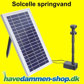 Solcelle pumpe til havedam