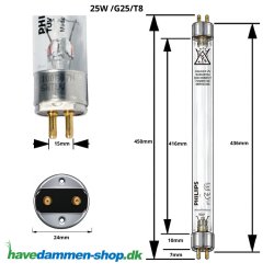 25W UV-C TL-r�r Philips � klart vand uden besv�r