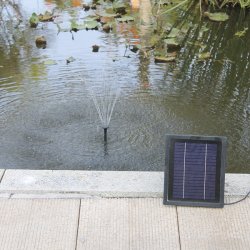 Solcelle springvand 250 med led lys og indbyggede skumringssensor