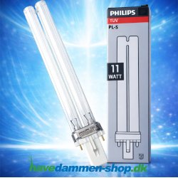 11W UVC Philips p�re, G23 fatning, PL-S reservep�re til UV-filter