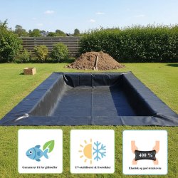 Havedamsfolie af h�j kvalitet, 1,2 mm EPDM i 9 m bredde