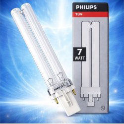 7W UVC Philips p�re, G23 fatning, PL-S reservep�re til UV-filter