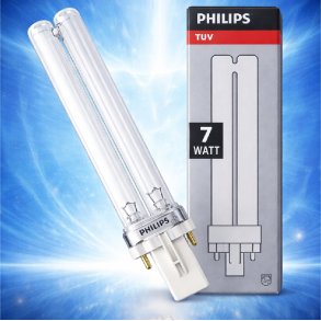 7W UVC Philips p�re, G23 fatning, PL-S reservep�re til UV-filter