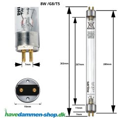 8W UV-C TL-r�r Philips � lille r�r, stor forskel