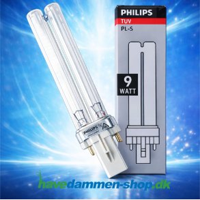 9W UVC Philips p�re, G23 fatning, PL-S reservep�re til UV-filter