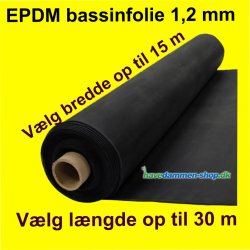 Bassinfolie 1,2mm EPDM � 12 meter i bredden