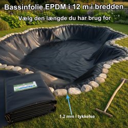 Bassinfolie 1,2mm EPDM � 12 meter i bredden
