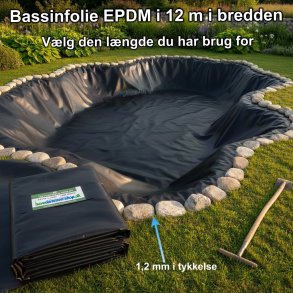 Bassinfolie 1,2mm EPDM � 12 meter i bredden