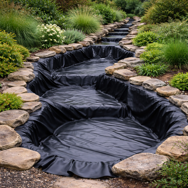 Bassinfolie 1,5 mm - 3 meter bred EPDM Perfekt til vandl�b og vandfald