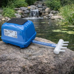 AquaForte Luftpumpe SA-15 med 6 stk. luftsten og 30 meter luftslange til havedam