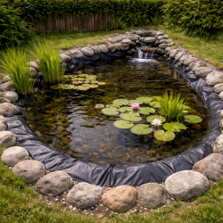 Bassinfolie & havedamsfolie 1,0 mm EPDM i 4,50 m bredde til sm� havedamme