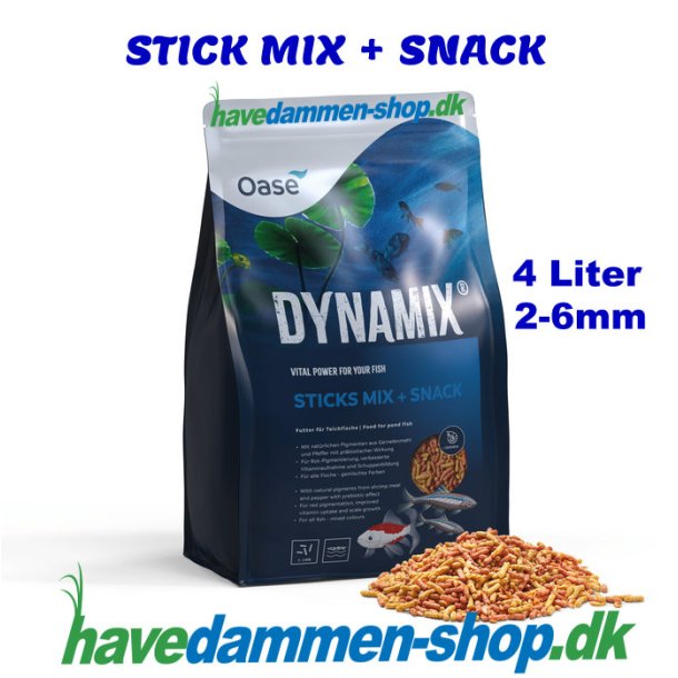 Fiskefoder DYNAMIX STICKS MIX + SNACK - 4 liter 2-6mm