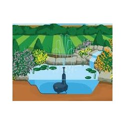 EasyClear 3000 med filter, pumpe, UVC og springvand