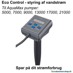 Oase Eco Control:  Justering af vandmængden til vandløb og filter