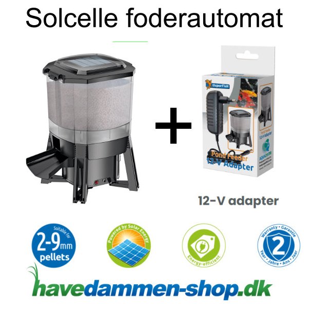 Solcelle foderautomat til havedam- SuperFish  Solar Fish Feeder