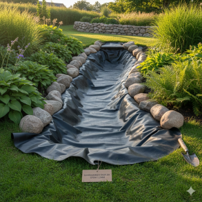 Bassinfolie 1,2mm EPDM i 1,5m  bredde til vandl�b eller vandfald