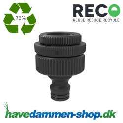 Hanekobling med adapter fremstillet af genbrugsplast