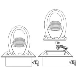 Fontnest med kugle i en smuk bue