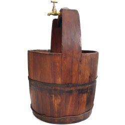 Kinesisk Vandspand med vandhane - lyse brun 