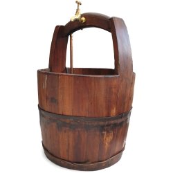 Kinesisk Vandspand med vandhane - lyse brun 