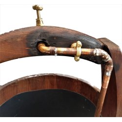 Kinesisk Vandspand med vandhane - lyse brun 