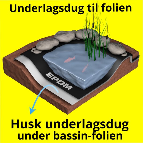 Grå Underlagsdug til under bassinfolie / ukrudtsdug