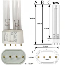 18W UV-C PL-r�r � Reservedel til havedam