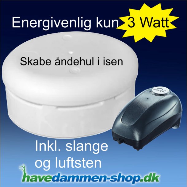 PondoPolar Air  energivenlig 3W luftpumpe med Ishtte