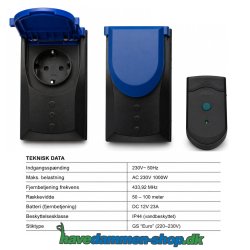 AquaForte RC400 Fjernbetjent Stikkontakt &ndash; Perfekt til Havedam og Have