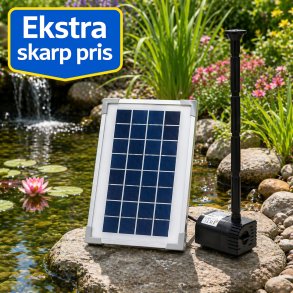 Solcelle springvand 300 l/t Heissner til sm� vanddekorationer og havedamme