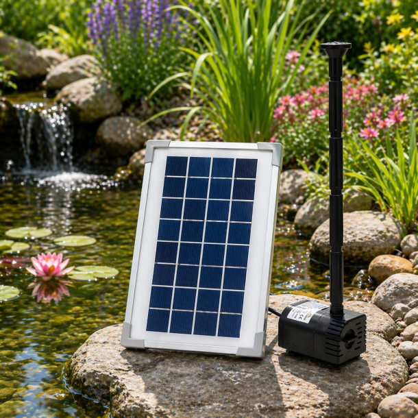 Solcelle springvand 300 l/t Heissner til sm� vanddekorationer og havedamme