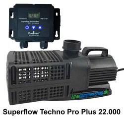 Superflow Techno Pro Plus 22.000S Pumpe til havedam, filter, vandlb og vandfald