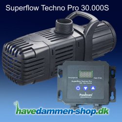Superflow Techno Pro 30.000S pumpe til havedam spar strøm