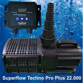 Superflow Techno Pro Plus 22.000S Pumpe til havedam, filter, vandlb og vandfald