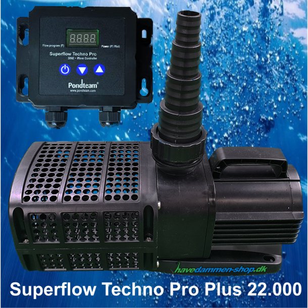Superflow Techno Pro Plus 22.000S Pumpe til havedam, filter, vandlb og vandfald