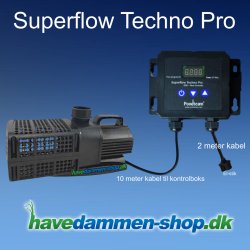 Superflow Techno Pro 22000s pumpe med kontrolpanel - Spar Strm