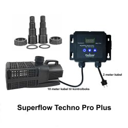 Superflow Techno Pro Plus 22.000S Pumpe til havedam, filter, vandlb og vandfald
