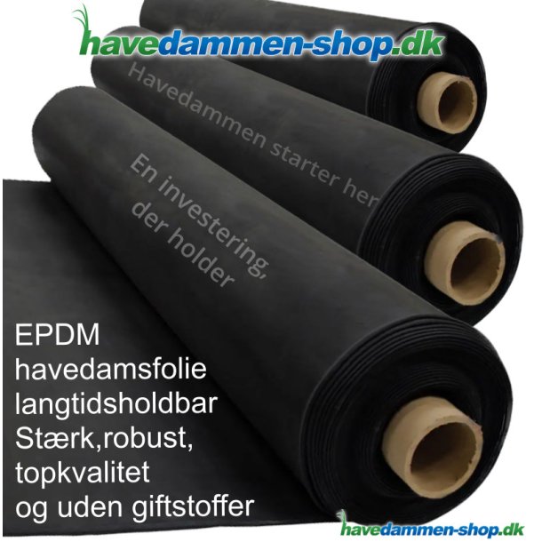 Havedamsfolie af hj kvalitet, 1,2 mm EPDM i 9 m bredde