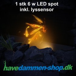 1X6W LED SPOT havedam / havebelysning med�en lyssensor