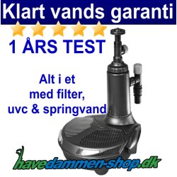 Easyclear 9000 pumpe med filter, UVC & Springvand