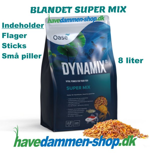 Fiskefoder DYNAMIX SUPER MIX - 8 liter - Blandet foder