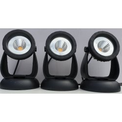  3x6W LED spot havebelysnings sæt med automatisk lyssensor