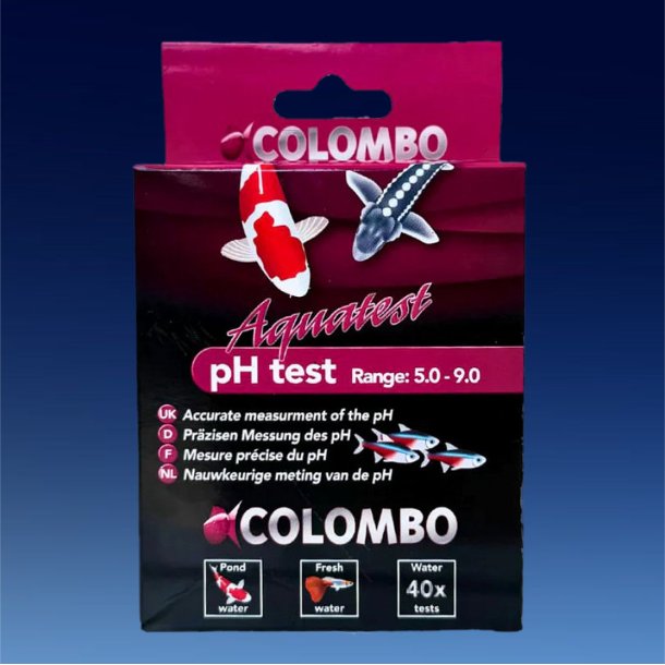 Colombo Aquatest pH testst til vandprver fra havedammen