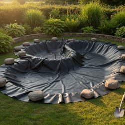 Bassinfolie, folie til havedam - havedamsfolie &ndash; 15 meter bredde - Ekstra st�rk gummifolie