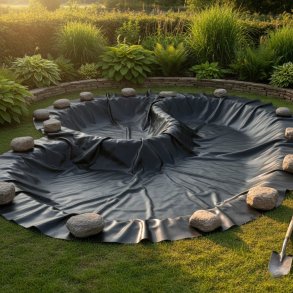 Bassinfolie, folie til havedam - havedamsfolie &ndash; 15 meter bredde - Ekstra st�rk gummifolie